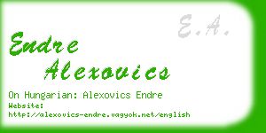 endre alexovics business card